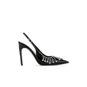 Gucci - Guinevere 105mm Patent Leather Slingback Pumps - IT 38.5